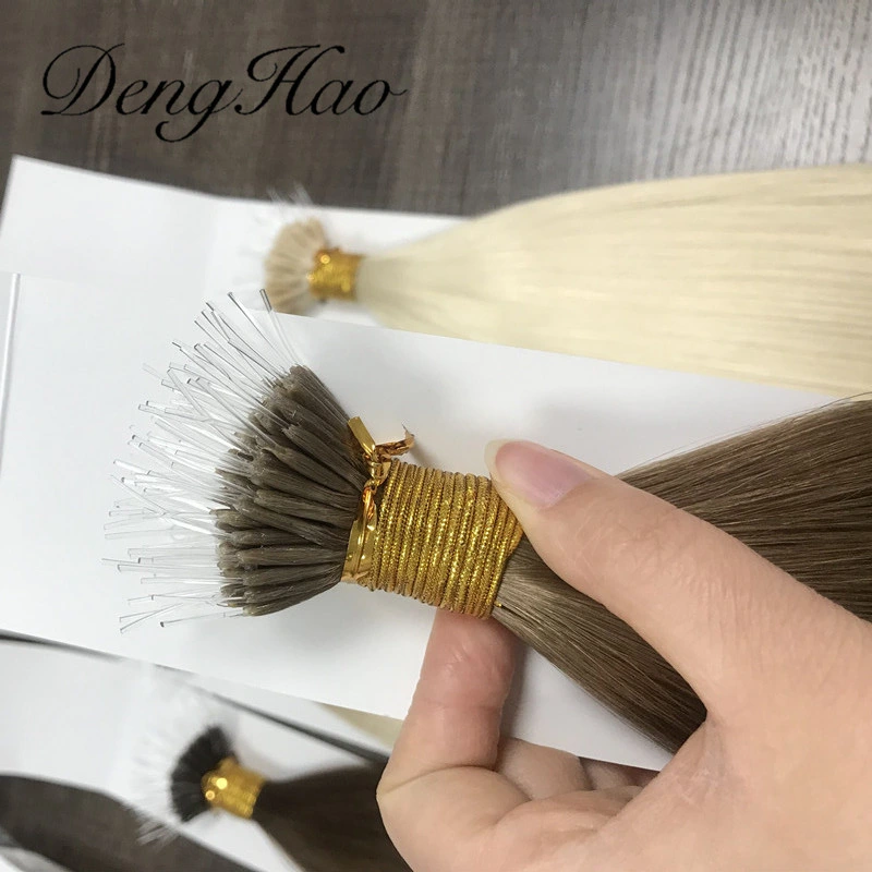 Factory 10A Grade 100% Human Remy Hair Double Drown Nano Tip Hair Extensions
