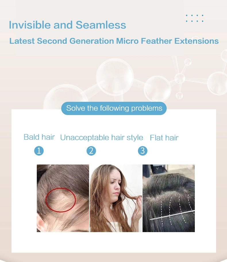 DIY Seamless Feathers Hair Human Hair Extension Invisible Hair 24&quot;