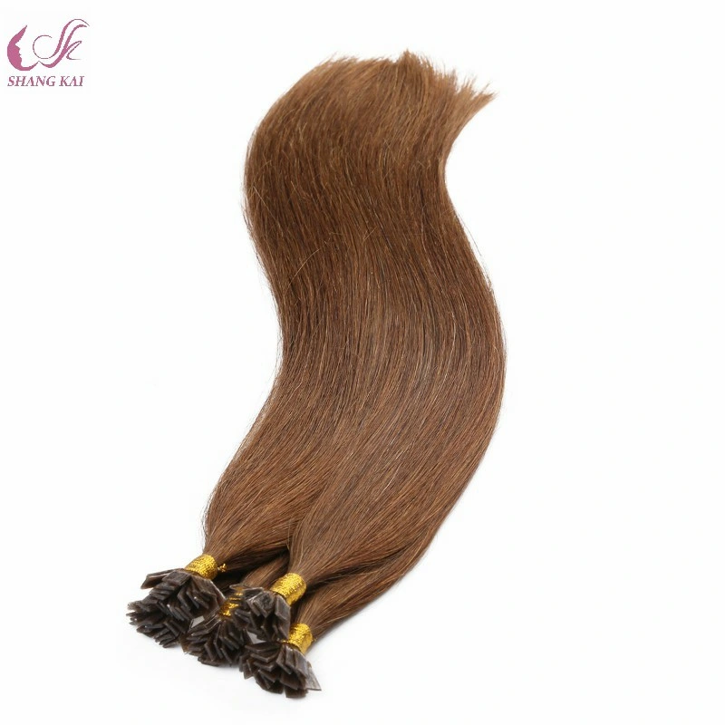 Pre Bonded U V I Flat Tip Hair Extension 1g Stick Tip Cold Fusion Hair 100% Virgin Cuticle Remy Keratin Human Hair