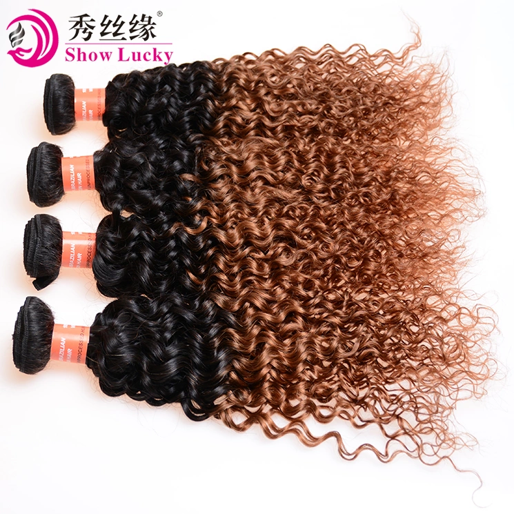 Brazilian Kinky Curly Hair 10A Two Tone Color 1b/30 Ombre Virgin Brazilia Human Hair Weft