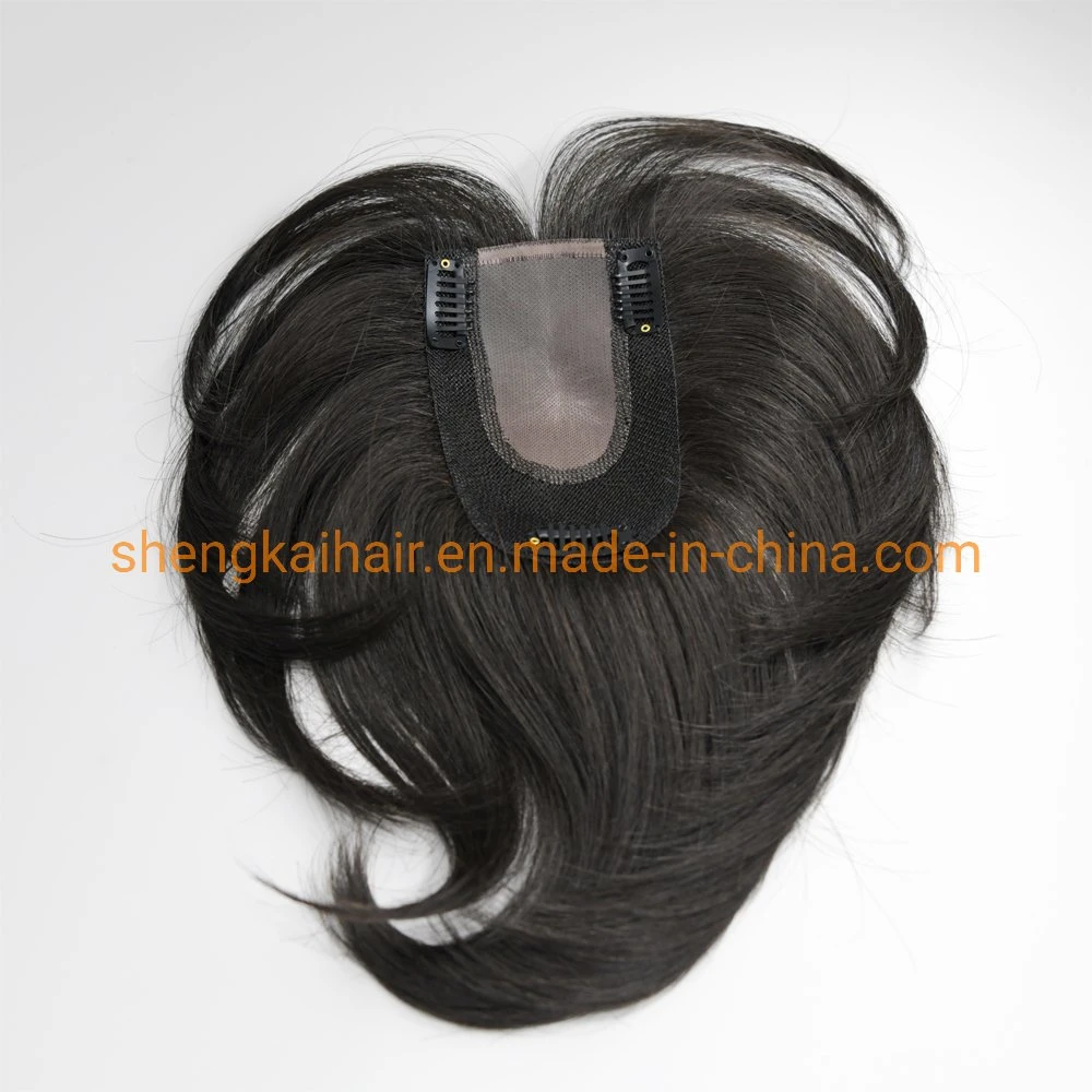 Wholesale Premium Quality Full Hantied Human Hair Synthetic Hair Mix Hair Toppers for Women 528