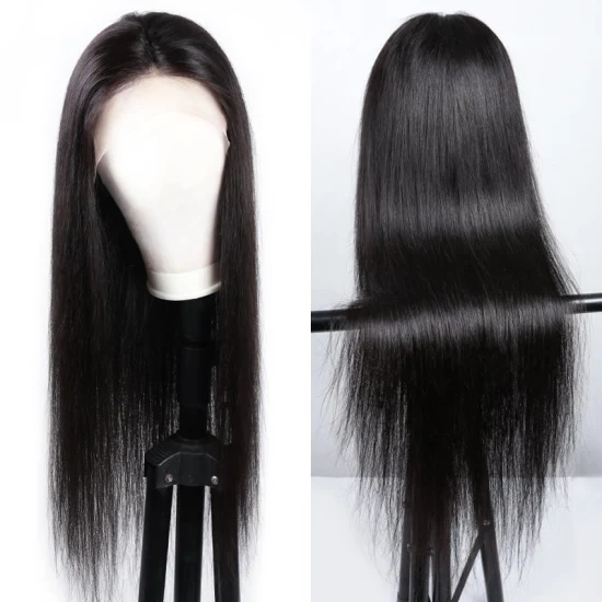 Factory Price 26 Inch Human Hair Wig Full Lace Virgin Human Long Hair Bone Straight Shiny Lace Wig
