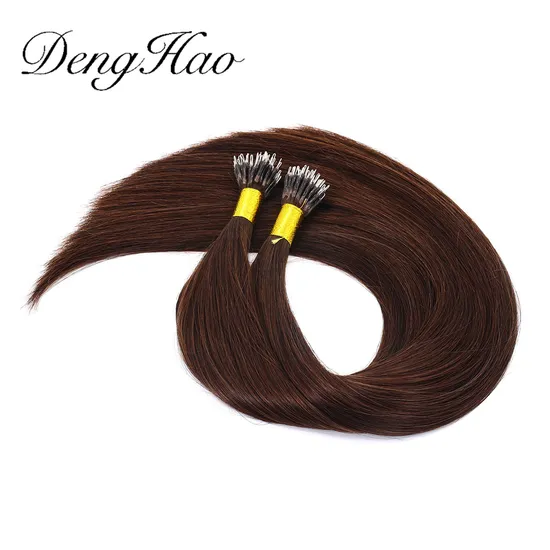 Double Drown Human Virgin Remy Hair Long Lasting Nano Ring Hair Extension