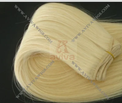 100% Remy Human Hair Weft Human Hair Extension Blonde Color Hair Weft (AV