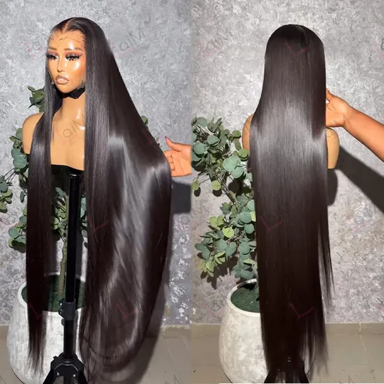 Glueless 13X6 HD Transparent Lace Front Natural Human Hair Wigs