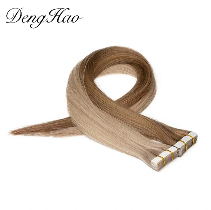 Factory Double Drown 12A Grade Russian Virgin Remy Hair PU Tape Hair Extensions
