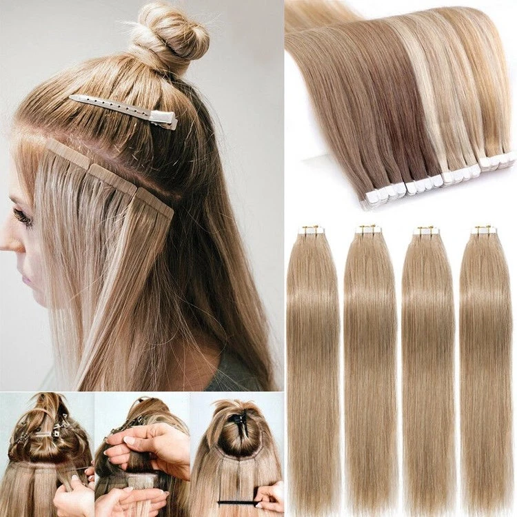 100% Brazilian Cuticle Aligned Remy Human Virgin Tape Hair Extensions