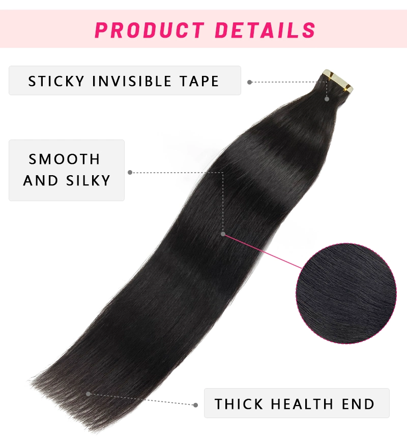 FBLhair Affordable Cheap Remy Black Hair Extensions Tape in Human Hair