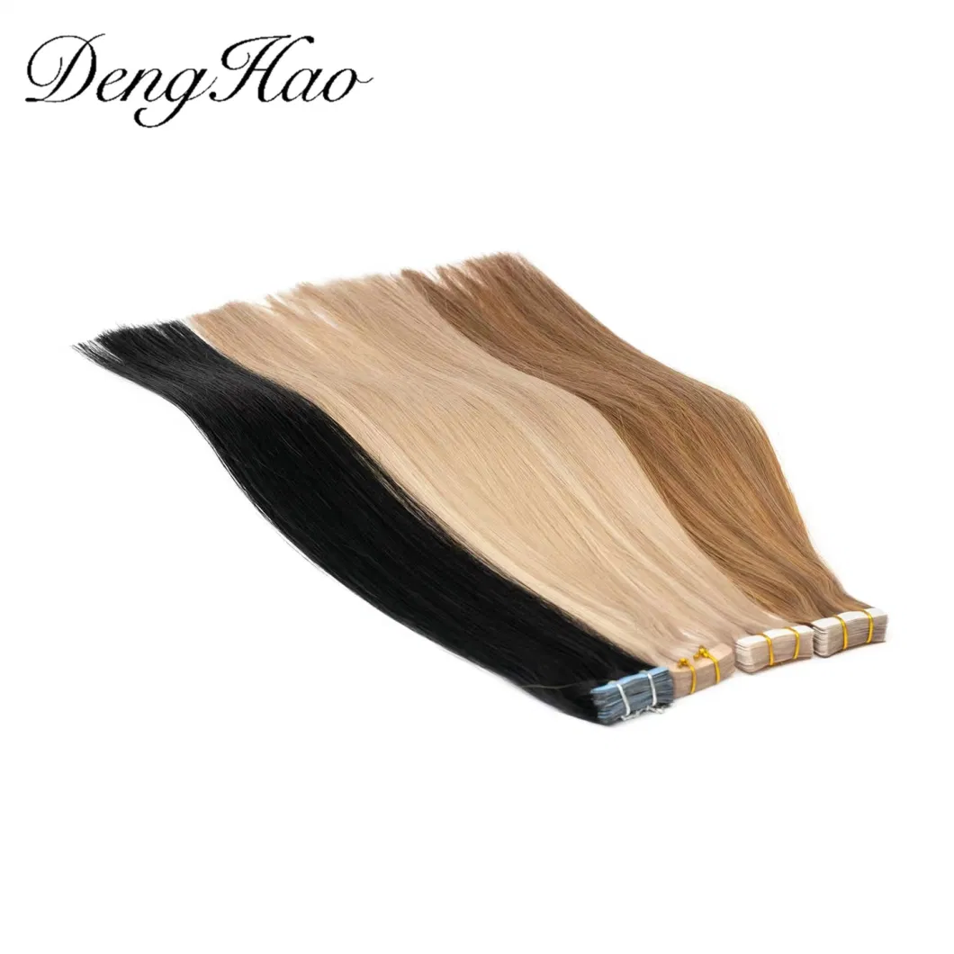 Factory Double Drown 12A Grade Russian Virgin Remy Hair PU Tape Hair Extensions