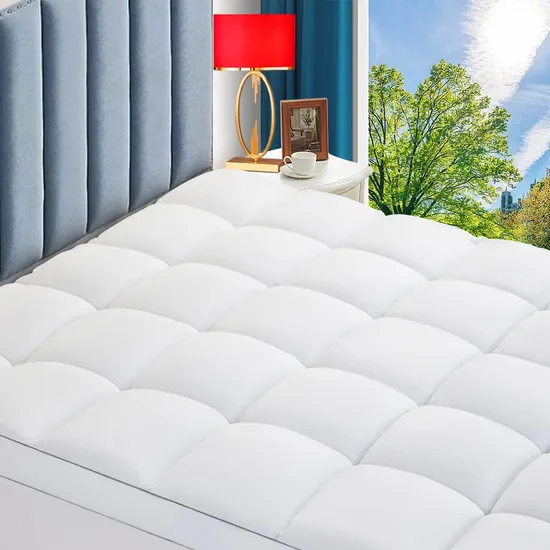 Factory Wholesale 40s Down Proof Cover 100% Goose Down Mattress Topper Goose Feather Thick Mattress Topper King Size for Hotel 