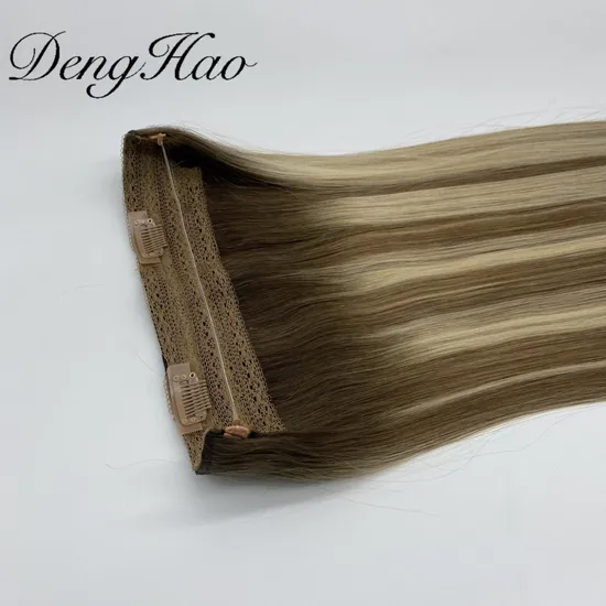 Wholesale Double Drawn 100%Remy Human Hair Halo in Hair High Quality 