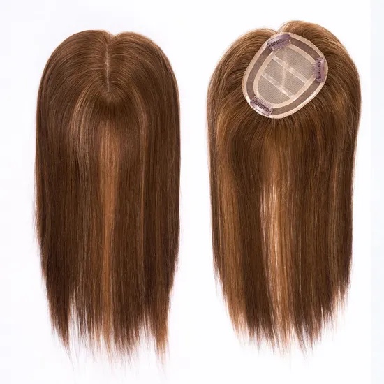 Factory Wholesale Toupee 100 Raw Brazilian Remy Human Hair Extension P427 Straight Topper for Women 