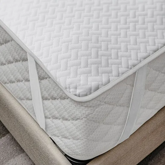 Elastic Stripe Microfiber Bed Fluffy Mattress Pad Topper 