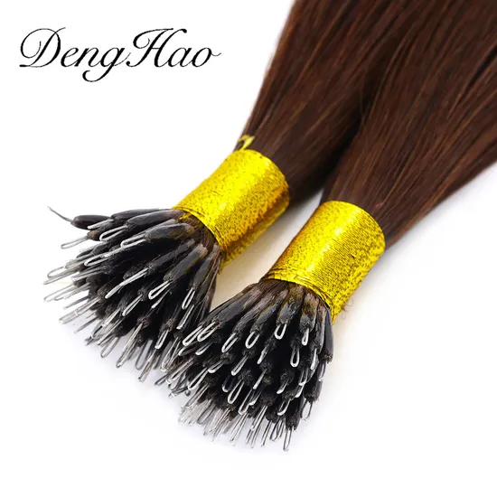 Factory Cuticle Intact 100% Human Hair Nano Tip Hair Extensions 