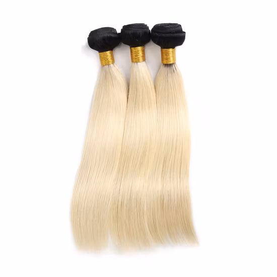 Brazilian Virgin Hair Ombre Hair Weave Human Hair Bundles 1b/613 Color Remy Hair Weave Blonde Hair Weft