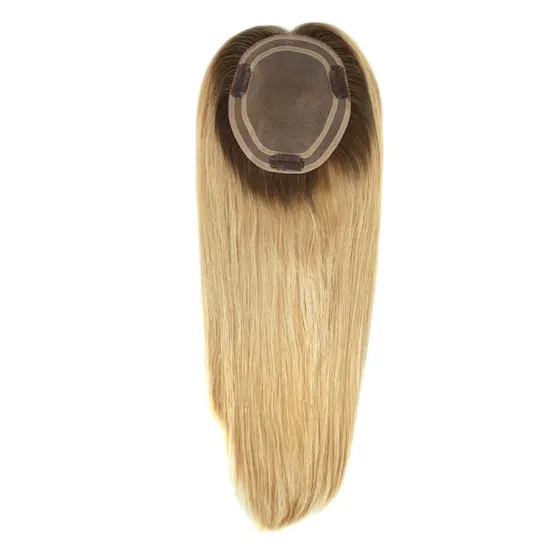 Fast Delivery Highlight Color Full Cuticle Aligned Human Hair Topper Wig Mono Base for White Women 