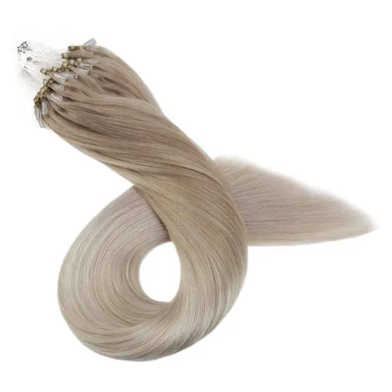 Youzi Wholesale Blonde Color V Tip Virgin Human Hair Wave Curl Micro Links Loop Ring Top Quality Remy Human Hair U Tip Pre