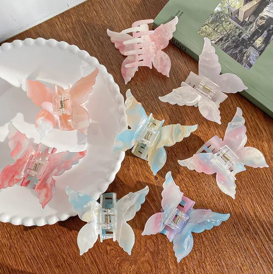 Spring Summer Beach Vacation New Ins Beautiful Plumeria Flower Hair Claws Women Hibiscus Hawaiian Frangipani Hair Claw Clip 