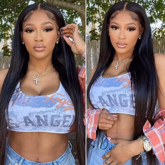 150% Density HD 13*4 Lace Remy Human Hair for Black Women Wholesale Brazilian Virgin Hair Transparent Lace Frontal Wig