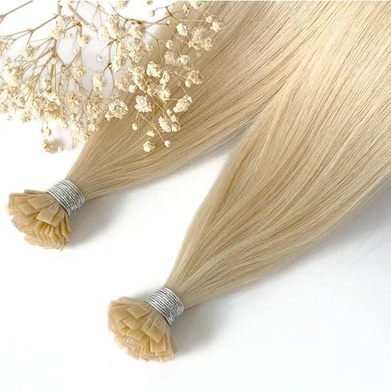 Wholesale Italian Keratin Glue Bond Flat Tip Hair Extensions Human Hair Double Drawn Remy Keratin Hair Extensions 