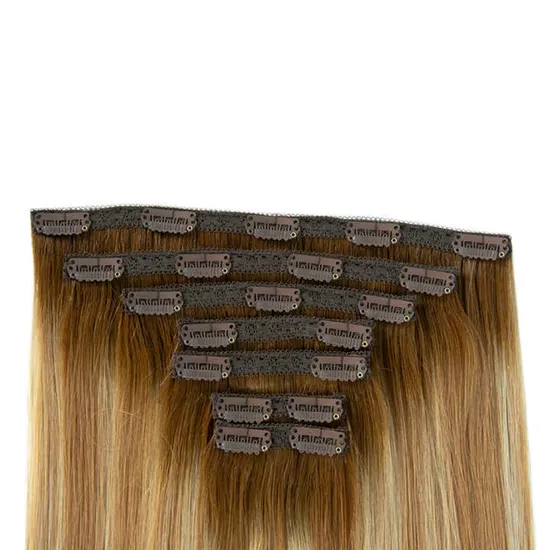 Thick Human Hair Extensiones Cabello Natural Clip Ins 100% Invisible Remy Clip in Hair Extension 