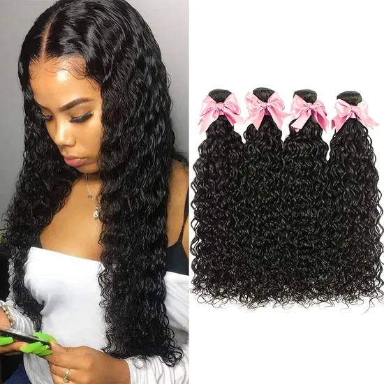 Kbeth Water Wave Hair Extension Blonde 100% Natural Indian Human Raw Unprocessed Virgin Hair Vendors Bundle Halo Hair Wholesale 
