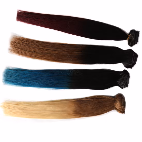 Wholesale 100% Human Hair Full Head Clip in Hair Extensions