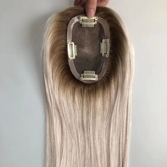 Youzi Popular Ombre Silk Base Woman Topper 100% European Human Hair Topper 