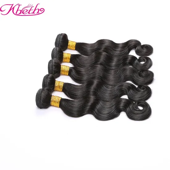Kbeth Body Wave Bundle 10A Brazilian Virgin Hair Body Wave with Closure 3 Bundles Halo Lay Human Hair Weave with Closure Brazilian Body Wave Gaga 