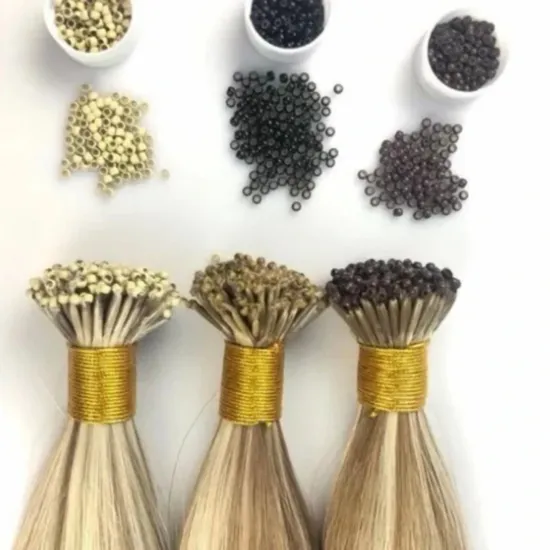 8d Natural Hair Extensions Human Hair Micro Ring All Colors Micro Link Hair Loop Extension Silicone European Remy Hair 