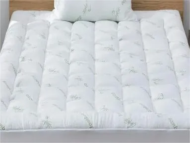 Bamboo Mattress Topper Queen Cooling Top Pad Deep Fitted Mattress Cover 