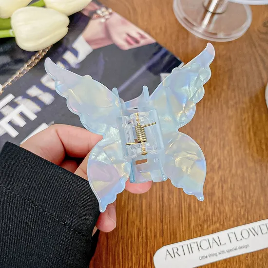 Cellulose Acetate Festoon Hair Claw Acrylic Butterfly Hair Claw Clips 